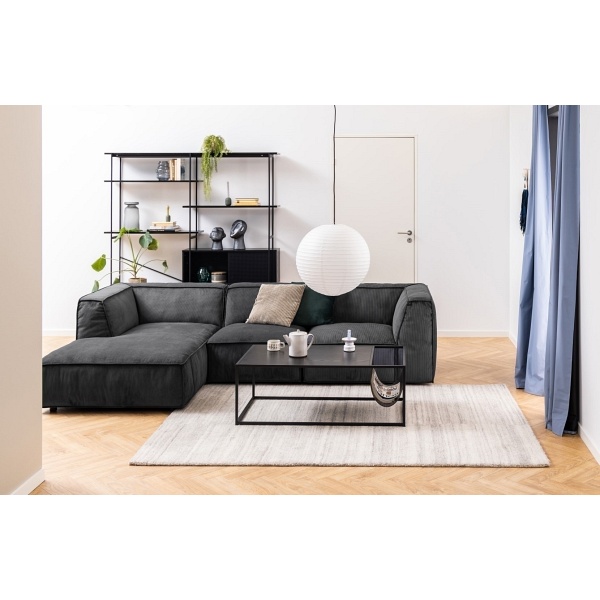 Stolik kawowy Seaford z gazetnikiem czarny - ACTONA